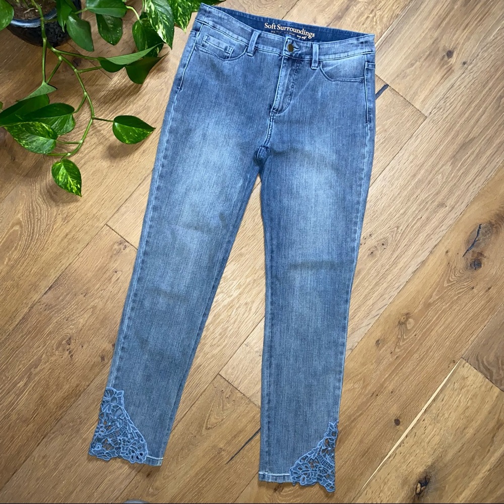 Soft Surroundings Touch Of Lace Jeans